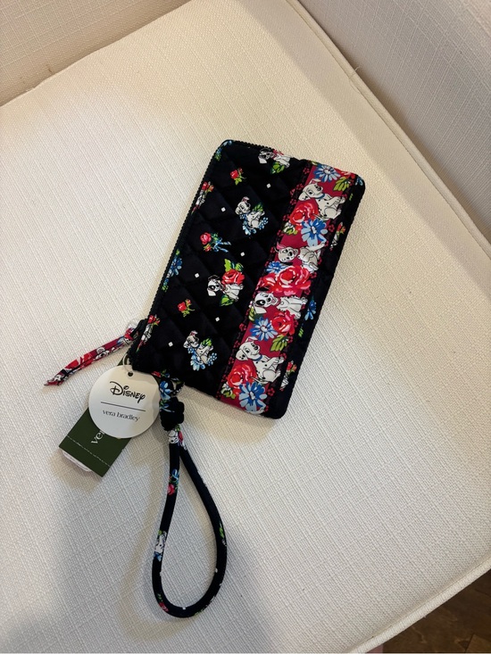 Vera Bradley Handbags - Vera Bradley Black Floral 101 Dalmatians Quilted Wristlet
